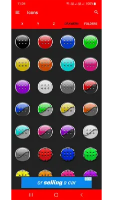 Black and Red Icon Pack Free android App screenshot 0