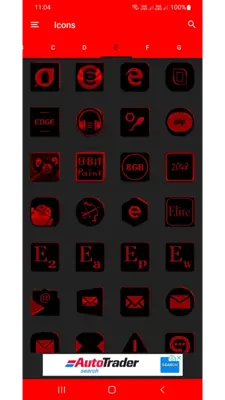 Black and Red Icon Pack Free android App screenshot 1